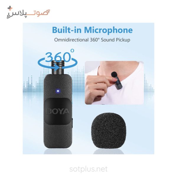 میکروفون بی سیم یقه ای BOYA V2 IPHONE